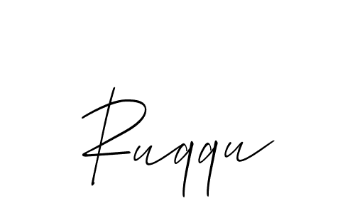Use a signature maker to create a handwritten signature online. With this signature software, you can design (Allison_Script) your own signature for name Ruqqu. Ruqqu signature style 2 images and pictures png