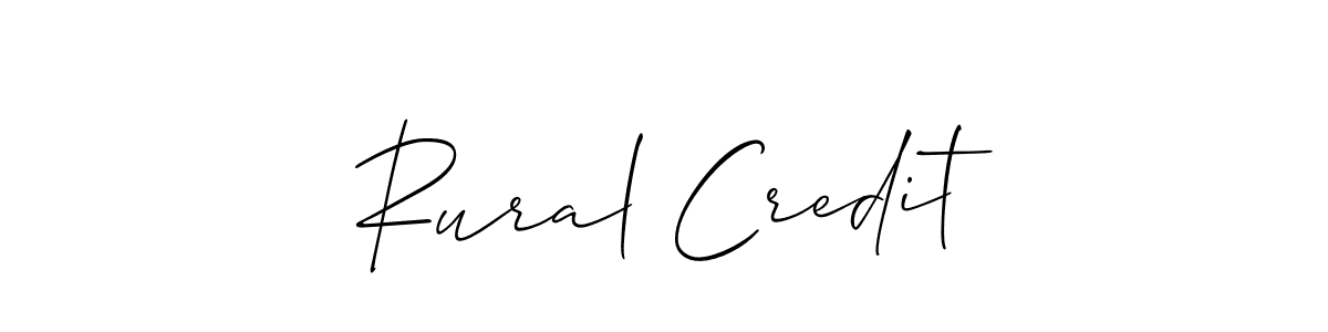 Create a beautiful signature design for name Rural Credit. With this signature (Allison_Script) fonts, you can make a handwritten signature for free. Rural Credit signature style 2 images and pictures png