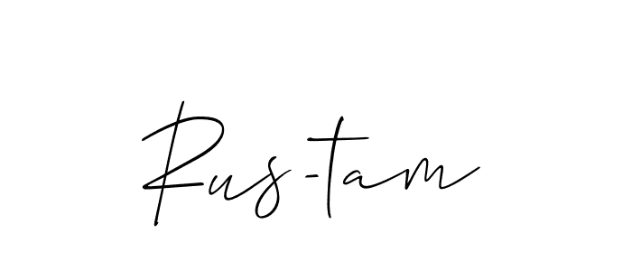 Allison_Script is a professional signature style that is perfect for those who want to add a touch of class to their signature. It is also a great choice for those who want to make their signature more unique. Get Rus-tam name to fancy signature for free. Rus-tam signature style 2 images and pictures png