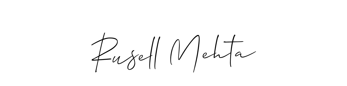 Allison_Script is a professional signature style that is perfect for those who want to add a touch of class to their signature. It is also a great choice for those who want to make their signature more unique. Get Rusell Mehta name to fancy signature for free. Rusell Mehta signature style 2 images and pictures png