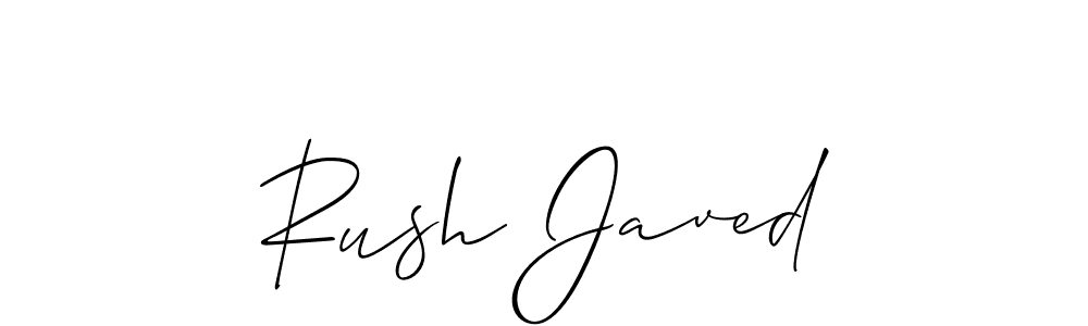 Rush Javed stylish signature style. Best Handwritten Sign (Allison_Script) for my name. Handwritten Signature Collection Ideas for my name Rush Javed. Rush Javed signature style 2 images and pictures png