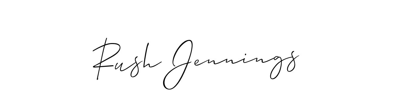 Make a short Rush Jennings signature style. Manage your documents anywhere anytime using Allison_Script. Create and add eSignatures, submit forms, share and send files easily. Rush Jennings signature style 2 images and pictures png