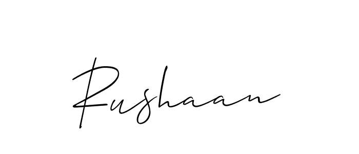 It looks lik you need a new signature style for name Rushaan. Design unique handwritten (Allison_Script) signature with our free signature maker in just a few clicks. Rushaan signature style 2 images and pictures png