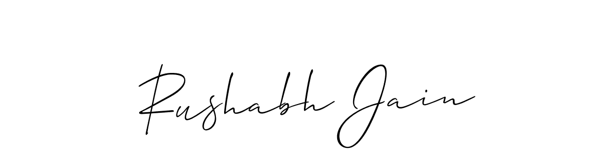 How to make Rushabh Jain signature? Allison_Script is a professional autograph style. Create handwritten signature for Rushabh Jain name. Rushabh Jain signature style 2 images and pictures png