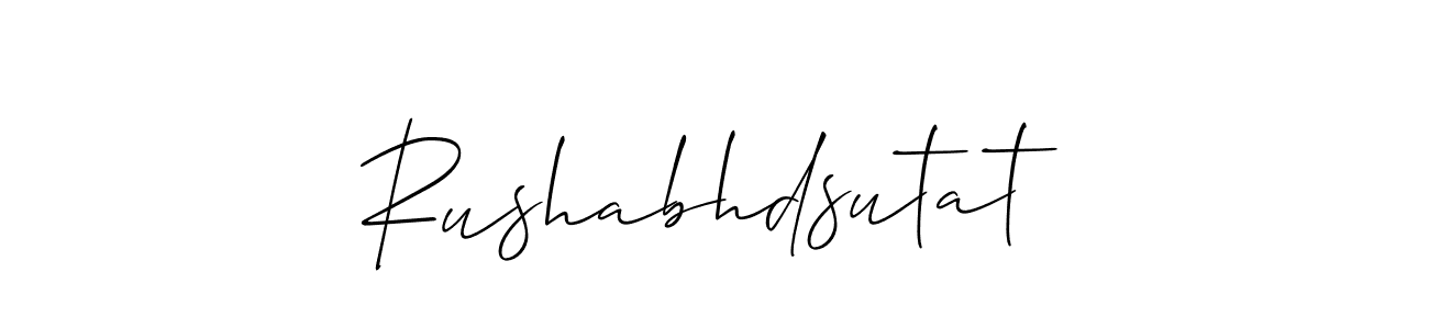 How to Draw Rushabhdsutat signature style? Allison_Script is a latest design signature styles for name Rushabhdsutat. Rushabhdsutat signature style 2 images and pictures png