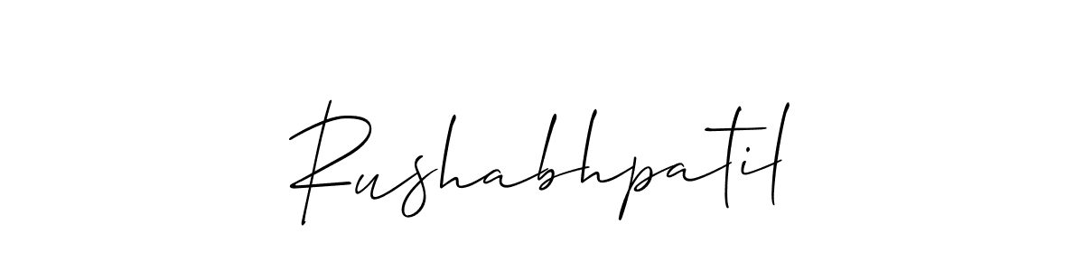 Also we have Rushabhpatil name is the best signature style. Create professional handwritten signature collection using Allison_Script autograph style. Rushabhpatil signature style 2 images and pictures png