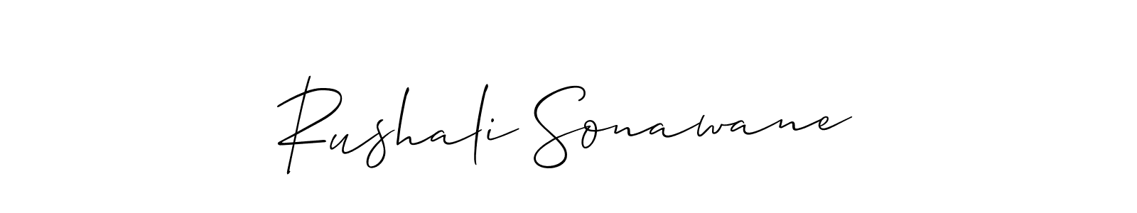 Make a beautiful signature design for name Rushali Sonawane. With this signature (Allison_Script) style, you can create a handwritten signature for free. Rushali Sonawane signature style 2 images and pictures png