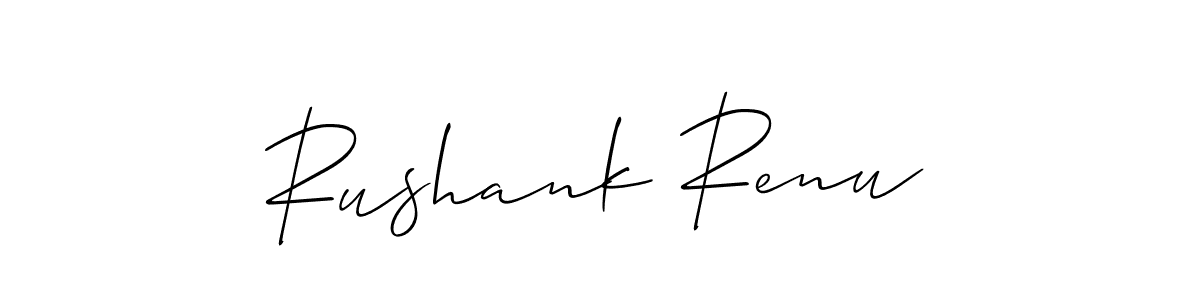 How to Draw Rushank Renu signature style? Allison_Script is a latest design signature styles for name Rushank Renu. Rushank Renu signature style 2 images and pictures png