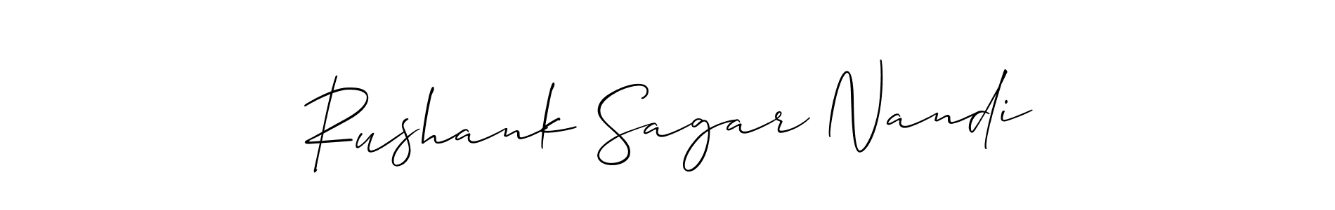 Also You can easily find your signature by using the search form. We will create Rushank Sagar Nandi name handwritten signature images for you free of cost using Allison_Script sign style. Rushank Sagar Nandi signature style 2 images and pictures png