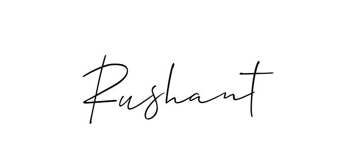Design your own signature with our free online signature maker. With this signature software, you can create a handwritten (Allison_Script) signature for name Rushant. Rushant signature style 2 images and pictures png