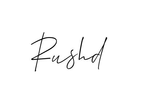 Make a short Rushd signature style. Manage your documents anywhere anytime using Allison_Script. Create and add eSignatures, submit forms, share and send files easily. Rushd signature style 2 images and pictures png