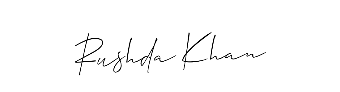 How to make Rushda Khan signature? Allison_Script is a professional autograph style. Create handwritten signature for Rushda Khan name. Rushda Khan signature style 2 images and pictures png