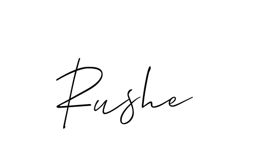 Make a beautiful signature design for name Rushe. With this signature (Allison_Script) style, you can create a handwritten signature for free. Rushe signature style 2 images and pictures png