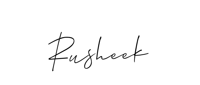 This is the best signature style for the Rusheek name. Also you like these signature font (Allison_Script). Mix name signature. Rusheek signature style 2 images and pictures png