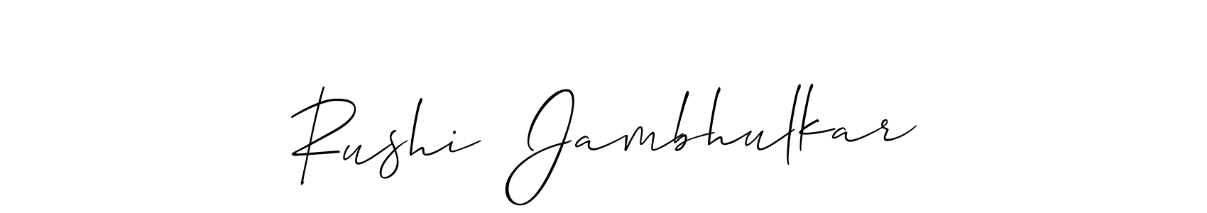 Create a beautiful signature design for name Rushi  Jambhulkar. With this signature (Allison_Script) fonts, you can make a handwritten signature for free. Rushi  Jambhulkar signature style 2 images and pictures png
