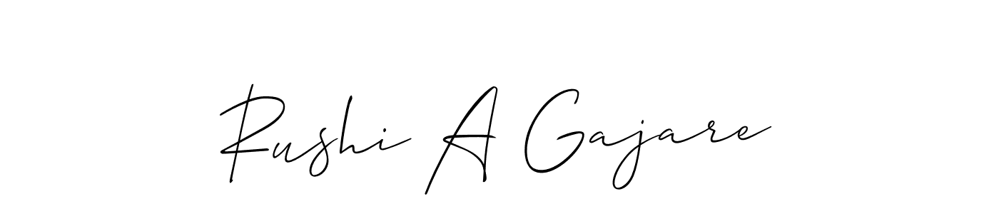 How to Draw Rushi A Gajare signature style? Allison_Script is a latest design signature styles for name Rushi A Gajare. Rushi A Gajare signature style 2 images and pictures png