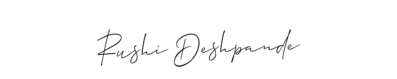 The best way (Allison_Script) to make a short signature is to pick only two or three words in your name. The name Rushi Deshpande include a total of six letters. For converting this name. Rushi Deshpande signature style 2 images and pictures png