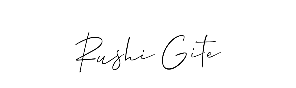 You can use this online signature creator to create a handwritten signature for the name Rushi Gite. This is the best online autograph maker. Rushi Gite signature style 2 images and pictures png