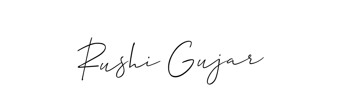 Make a beautiful signature design for name Rushi Gujar. With this signature (Allison_Script) style, you can create a handwritten signature for free. Rushi Gujar signature style 2 images and pictures png