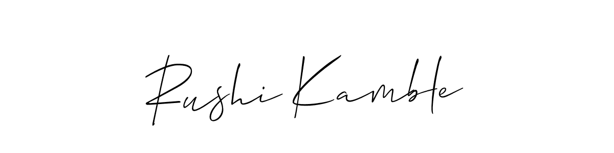 How to Draw Rushi Kamble signature style? Allison_Script is a latest design signature styles for name Rushi Kamble. Rushi Kamble signature style 2 images and pictures png