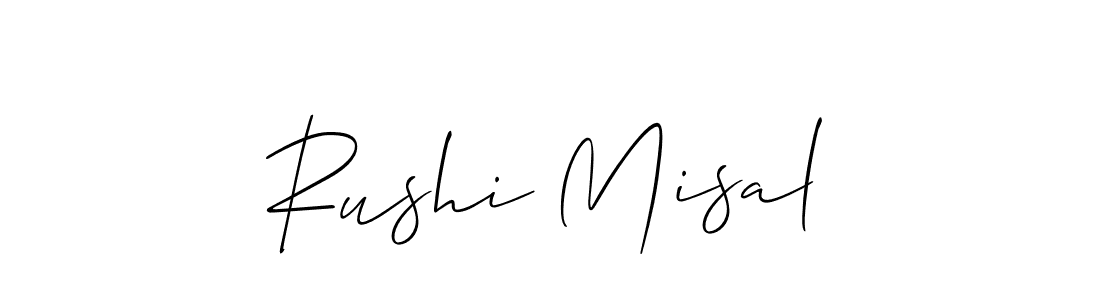 Allison_Script is a professional signature style that is perfect for those who want to add a touch of class to their signature. It is also a great choice for those who want to make their signature more unique. Get Rushi Misal name to fancy signature for free. Rushi Misal signature style 2 images and pictures png