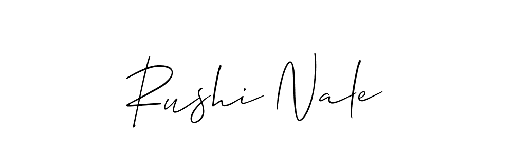 How to Draw Rushi Nale signature style? Allison_Script is a latest design signature styles for name Rushi Nale. Rushi Nale signature style 2 images and pictures png