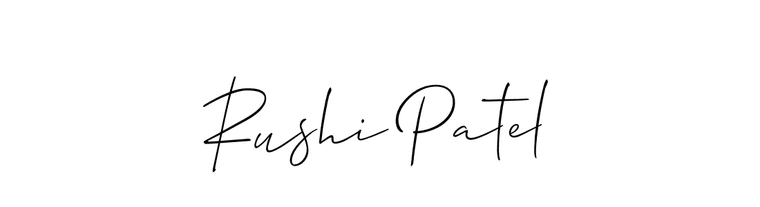 Rushi Patel stylish signature style. Best Handwritten Sign (Allison_Script) for my name. Handwritten Signature Collection Ideas for my name Rushi Patel. Rushi Patel signature style 2 images and pictures png