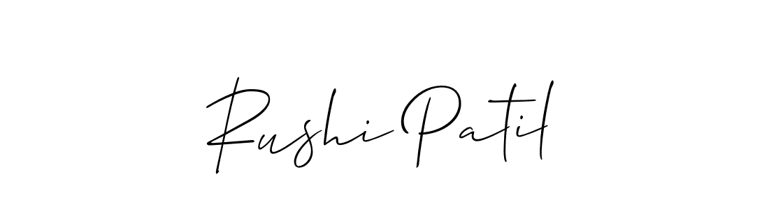 Also we have Rushi Patil name is the best signature style. Create professional handwritten signature collection using Allison_Script autograph style. Rushi Patil signature style 2 images and pictures png