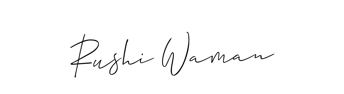 Similarly Allison_Script is the best handwritten signature design. Signature creator online .You can use it as an online autograph creator for name Rushi Waman. Rushi Waman signature style 2 images and pictures png