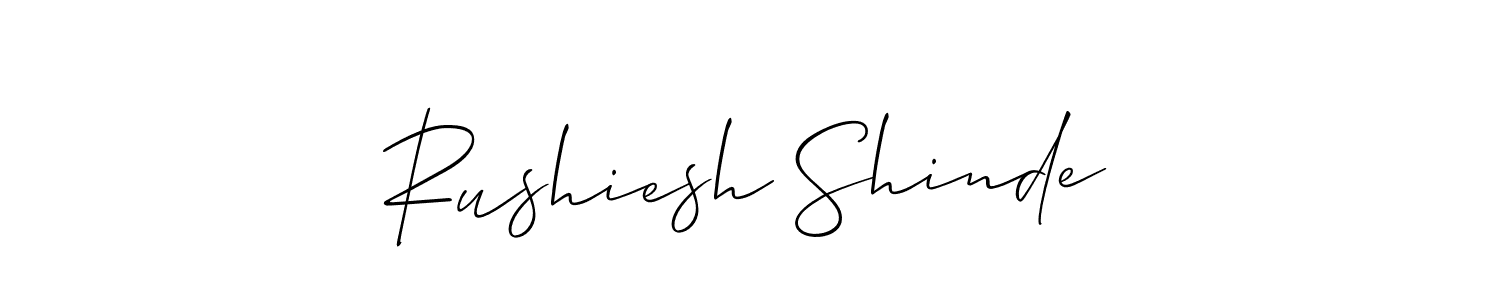 The best way (Allison_Script) to make a short signature is to pick only two or three words in your name. The name Rushiesh Shinde include a total of six letters. For converting this name. Rushiesh Shinde signature style 2 images and pictures png