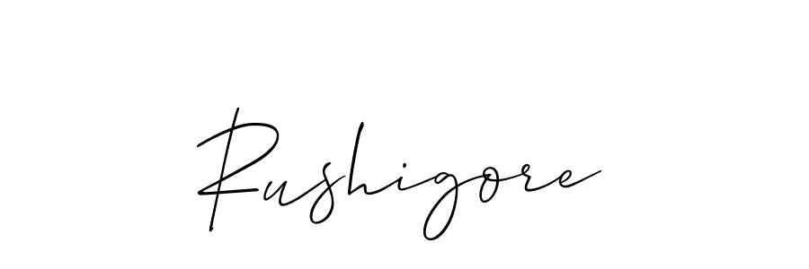 How to make Rushigore signature? Allison_Script is a professional autograph style. Create handwritten signature for Rushigore name. Rushigore signature style 2 images and pictures png