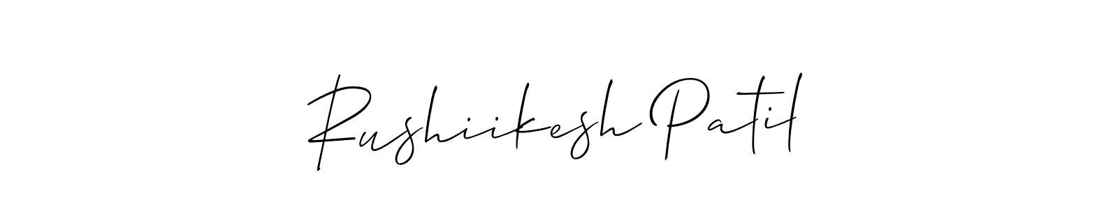 It looks lik you need a new signature style for name Rushiikesh Patil. Design unique handwritten (Allison_Script) signature with our free signature maker in just a few clicks. Rushiikesh Patil signature style 2 images and pictures png