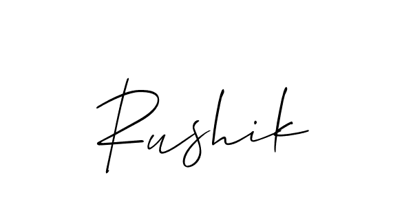 Once you've used our free online signature maker to create your best signature Allison_Script style, it's time to enjoy all of the benefits that Rushik name signing documents. Rushik signature style 2 images and pictures png