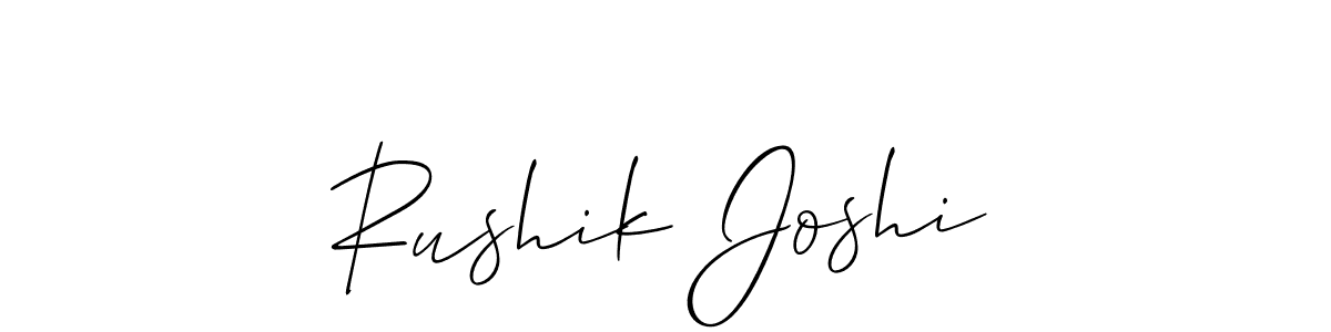 Also we have Rushik Joshi name is the best signature style. Create professional handwritten signature collection using Allison_Script autograph style. Rushik Joshi signature style 2 images and pictures png