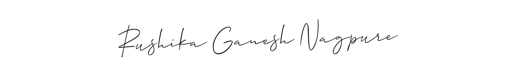 Allison_Script is a professional signature style that is perfect for those who want to add a touch of class to their signature. It is also a great choice for those who want to make their signature more unique. Get Rushika Ganesh Nagpure name to fancy signature for free. Rushika Ganesh Nagpure signature style 2 images and pictures png