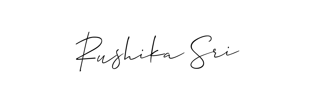Use a signature maker to create a handwritten signature online. With this signature software, you can design (Allison_Script) your own signature for name Rushika Sri. Rushika Sri signature style 2 images and pictures png