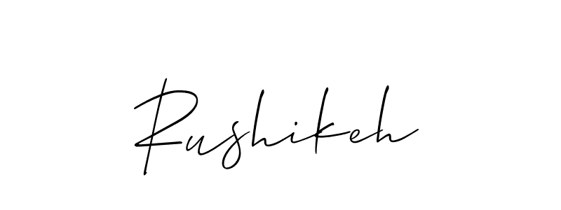 How to make Rushikeh name signature. Use Allison_Script style for creating short signs online. This is the latest handwritten sign. Rushikeh signature style 2 images and pictures png