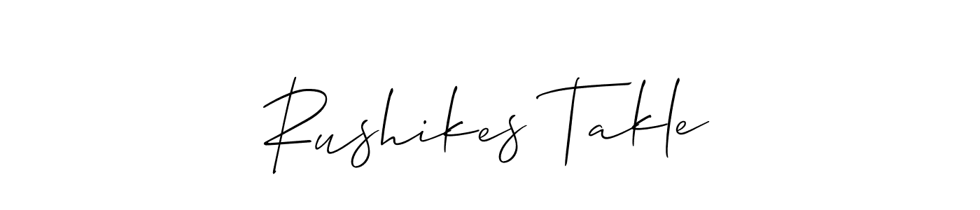 Rushikes Takle stylish signature style. Best Handwritten Sign (Allison_Script) for my name. Handwritten Signature Collection Ideas for my name Rushikes Takle. Rushikes Takle signature style 2 images and pictures png