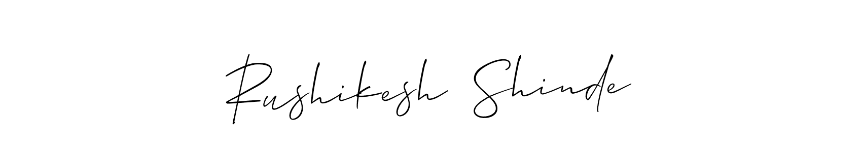 Make a short Rushikesh  Shinde signature style. Manage your documents anywhere anytime using Allison_Script. Create and add eSignatures, submit forms, share and send files easily. Rushikesh  Shinde signature style 2 images and pictures png
