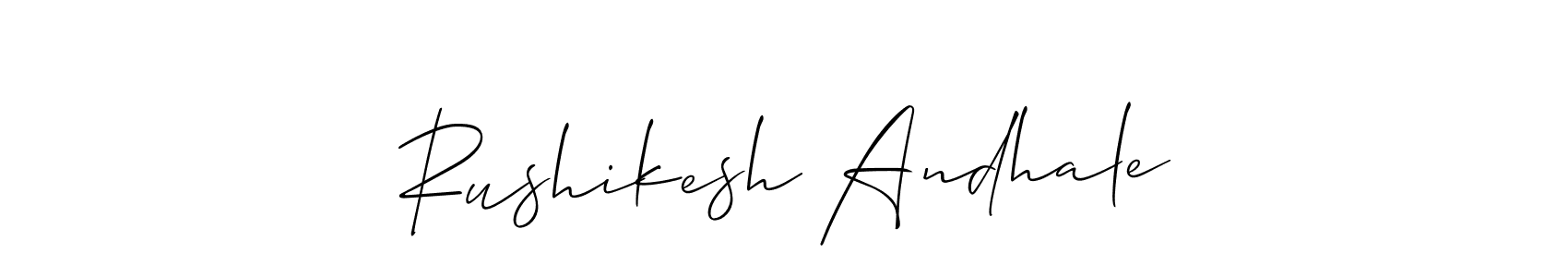 Make a short Rushikesh Andhale signature style. Manage your documents anywhere anytime using Allison_Script. Create and add eSignatures, submit forms, share and send files easily. Rushikesh Andhale signature style 2 images and pictures png