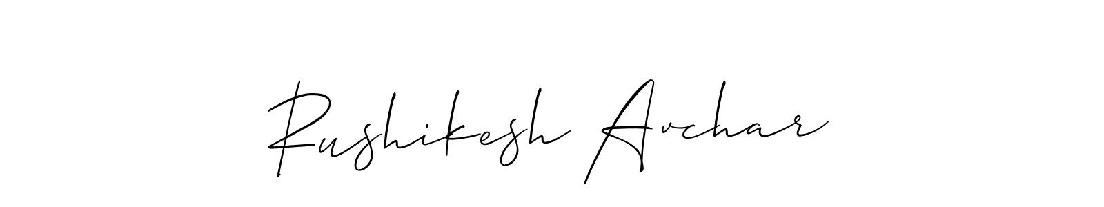 It looks lik you need a new signature style for name Rushikesh Avchar. Design unique handwritten (Allison_Script) signature with our free signature maker in just a few clicks. Rushikesh Avchar signature style 2 images and pictures png
