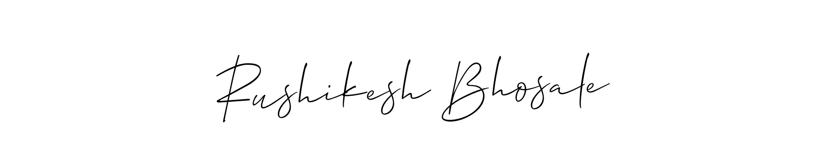 Make a beautiful signature design for name Rushikesh Bhosale. With this signature (Allison_Script) style, you can create a handwritten signature for free. Rushikesh Bhosale signature style 2 images and pictures png