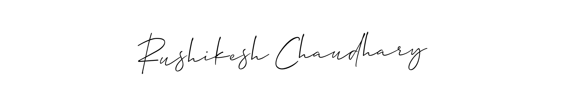 How to make Rushikesh Chaudhary name signature. Use Allison_Script style for creating short signs online. This is the latest handwritten sign. Rushikesh Chaudhary signature style 2 images and pictures png