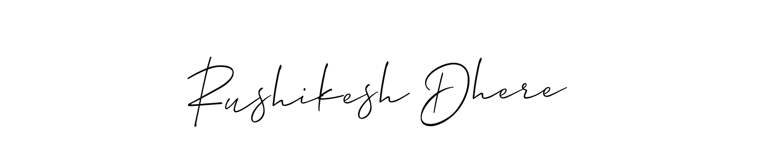 How to Draw Rushikesh Dhere signature style? Allison_Script is a latest design signature styles for name Rushikesh Dhere. Rushikesh Dhere signature style 2 images and pictures png