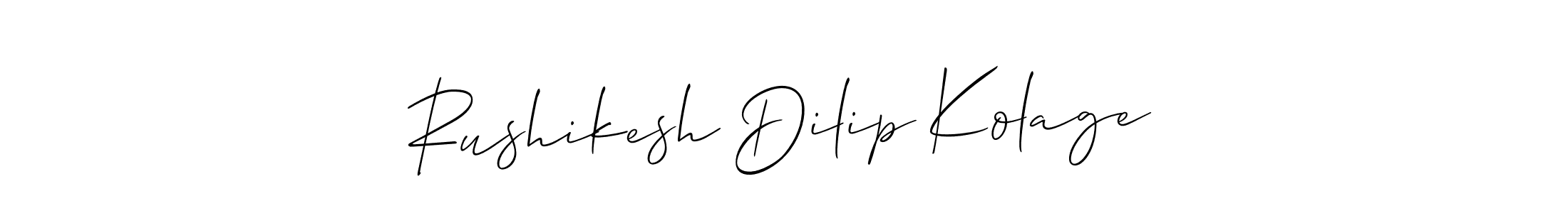 Use a signature maker to create a handwritten signature online. With this signature software, you can design (Allison_Script) your own signature for name Rushikesh Dilip Kolage. Rushikesh Dilip Kolage signature style 2 images and pictures png