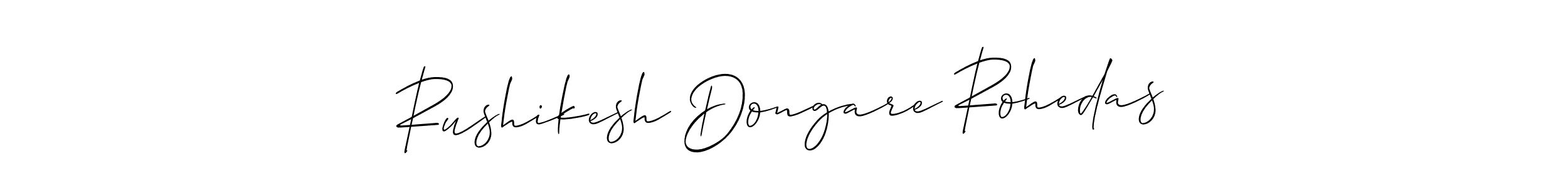 The best way (Allison_Script) to make a short signature is to pick only two or three words in your name. The name Rushikesh Dongare Rohedas include a total of six letters. For converting this name. Rushikesh Dongare Rohedas signature style 2 images and pictures png