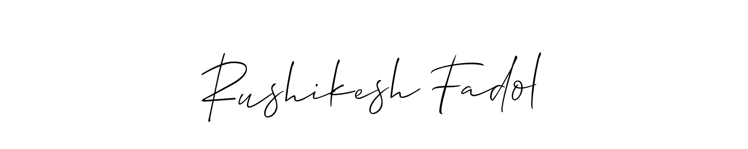 Also You can easily find your signature by using the search form. We will create Rushikesh Fadol name handwritten signature images for you free of cost using Allison_Script sign style. Rushikesh Fadol signature style 2 images and pictures png