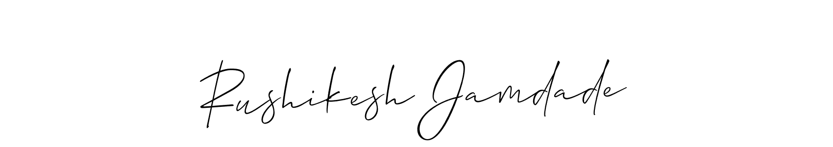 How to Draw Rushikesh Jamdade signature style? Allison_Script is a latest design signature styles for name Rushikesh Jamdade. Rushikesh Jamdade signature style 2 images and pictures png