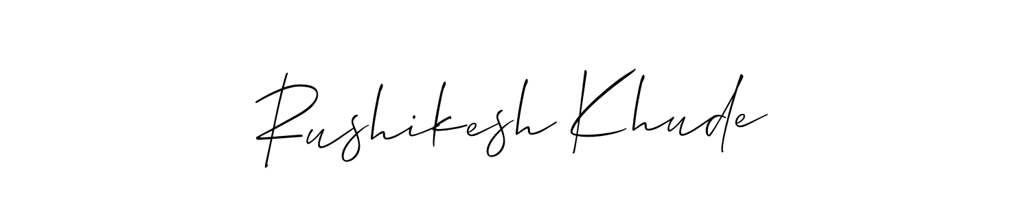 if you are searching for the best signature style for your name Rushikesh Khude. so please give up your signature search. here we have designed multiple signature styles  using Allison_Script. Rushikesh Khude signature style 2 images and pictures png