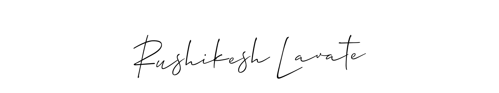You should practise on your own different ways (Allison_Script) to write your name (Rushikesh Lavate) in signature. don't let someone else do it for you. Rushikesh Lavate signature style 2 images and pictures png